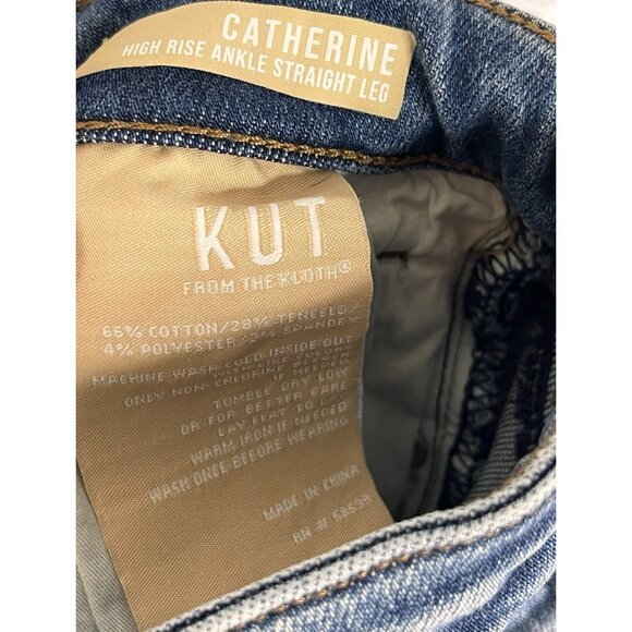 KUT FROM THE KLOTH Women's Catherine High Rise Ankle Straight Leg Size 6 - Picture 3 of 4
